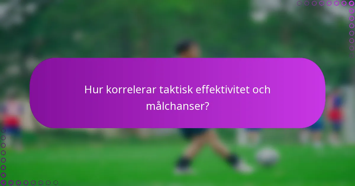 Hur korrelerar taktisk effektivitet och målchanser?